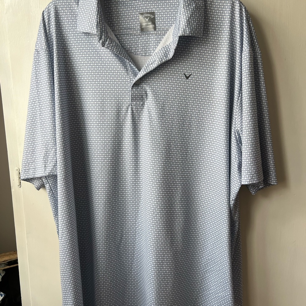 Callaway Light Blue Patterned Polo Men’s Golf Shirt